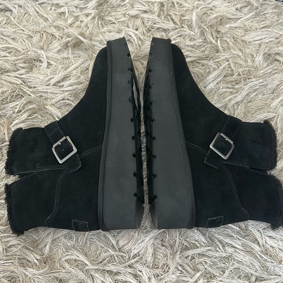 NWOB Koolaburra By UGG Kelissa Suede Platform Mini Ankle Boots in Black Sz 9 - Picture 7 of 10